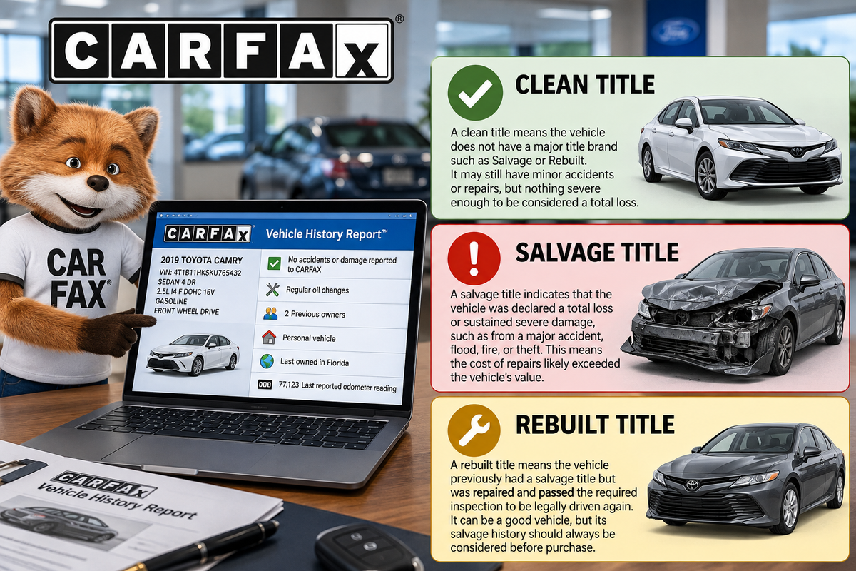 Common CARFAX Terms Explained: Clean Title, Salvage Title, and Rebuilt Title