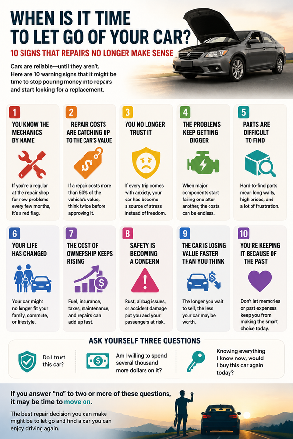 When Is It Time to Let Go of Your Car? 10 Signs That Repairs No Longer Make Sense