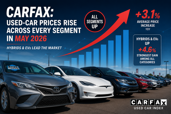 CARFAX: Used-Car Prices Rise Across Every Segment in May 2026